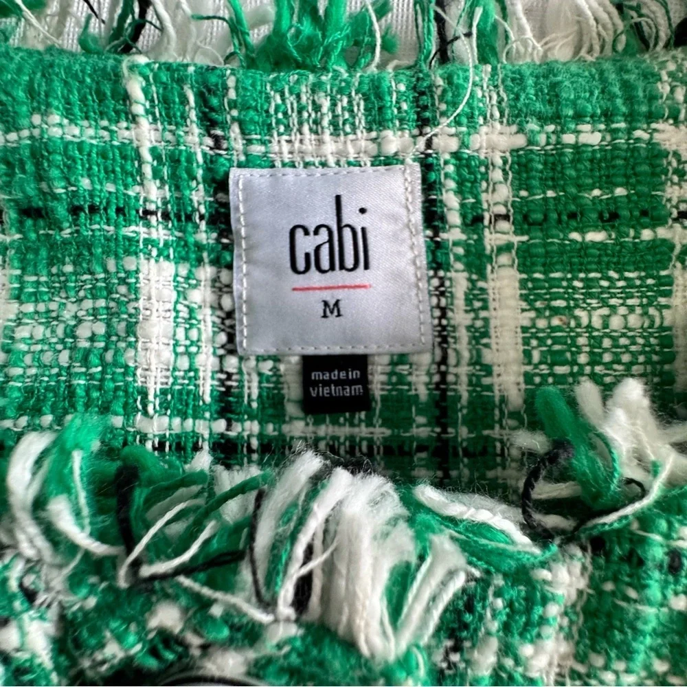 Cabi Library Jacket Green White Black Plaid  size Medium - Picture 4 of 10